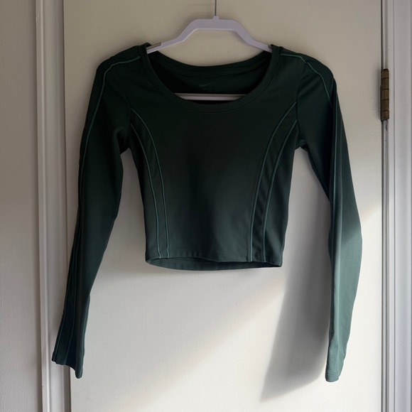 Nike Tops - Nike One Dri Fit Long Sleeve Crop Top Green XS Athletic Athleisure
